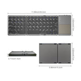 Foldable keyboard with touchpad